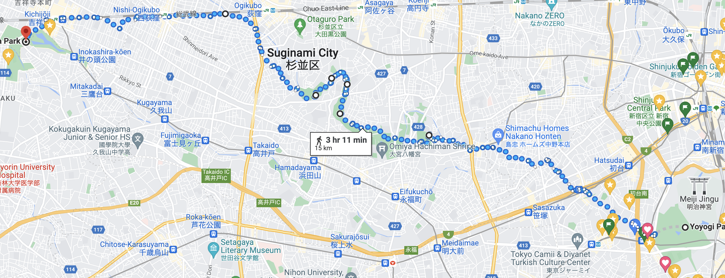 今週の土曜日の散歩